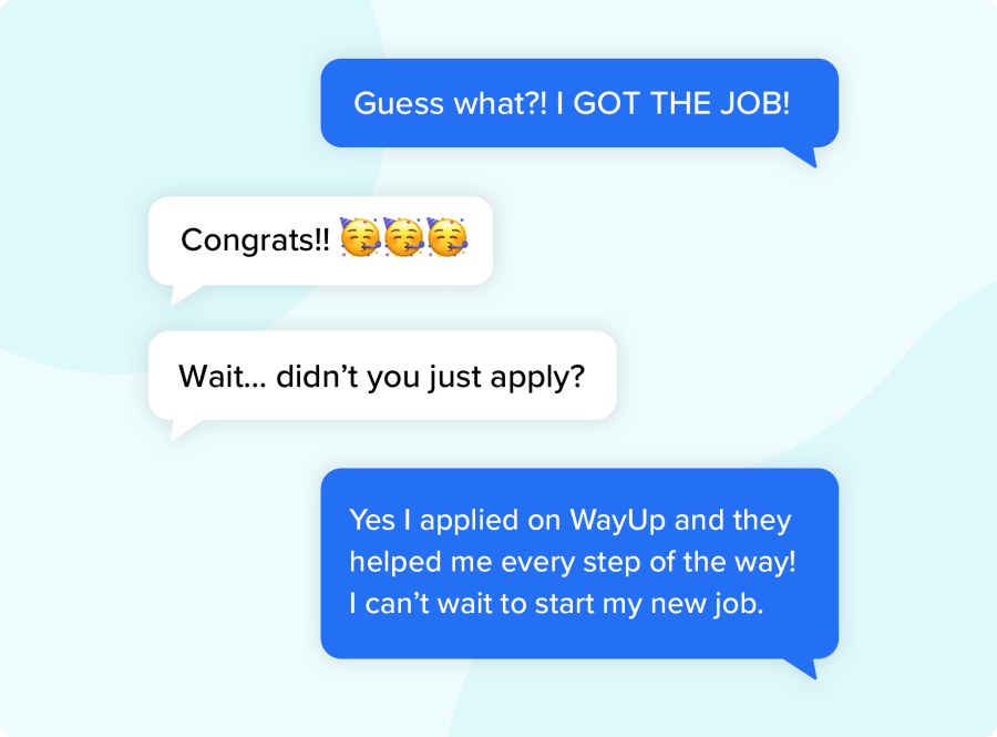 I got the job SMS conversation
